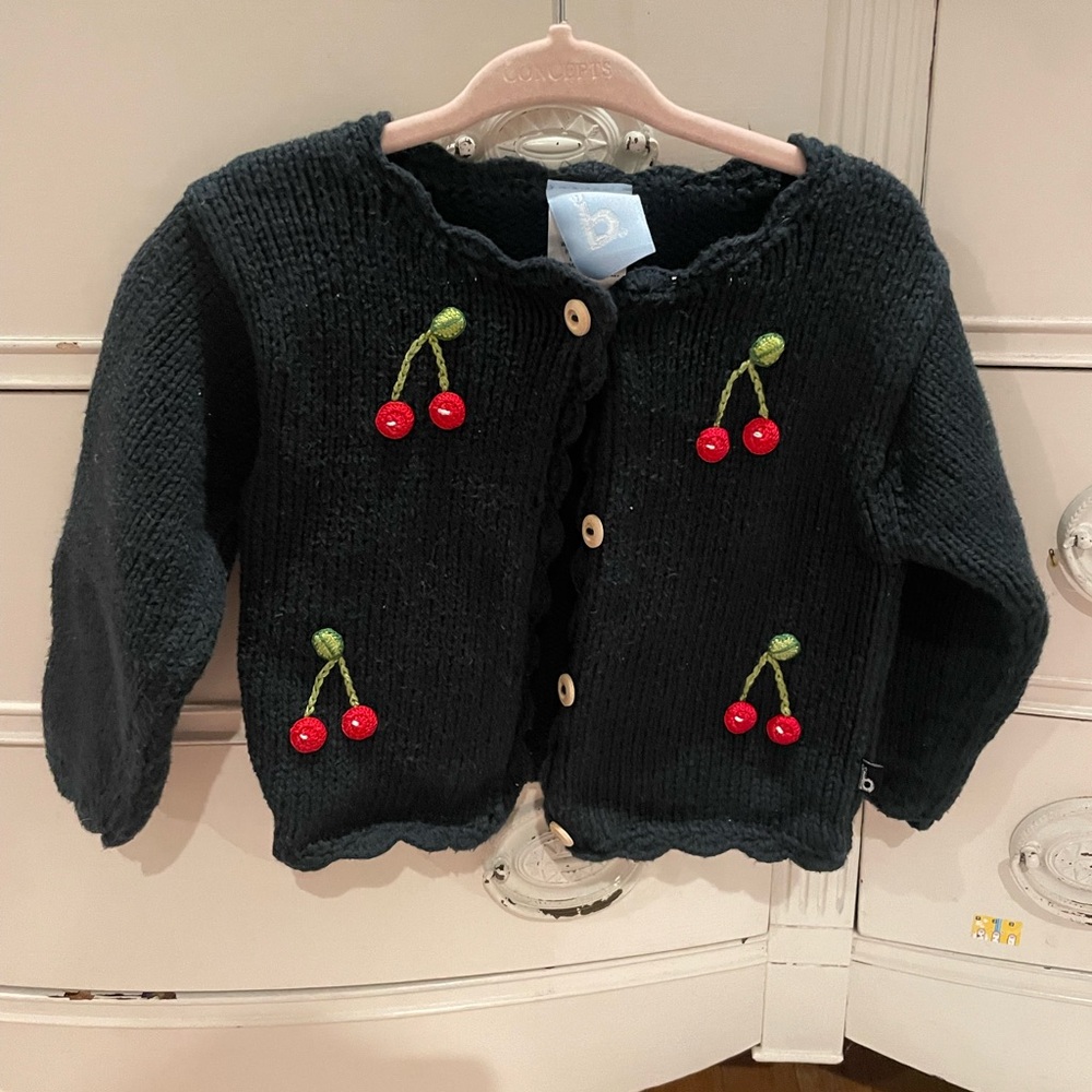 bella bliss 12m Cardigan with Cherry Embroidery